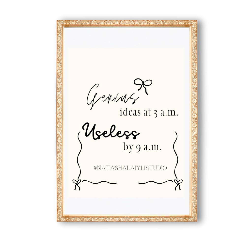 Genius Ideas at 3am Printable Topography Wall Art Digital Download