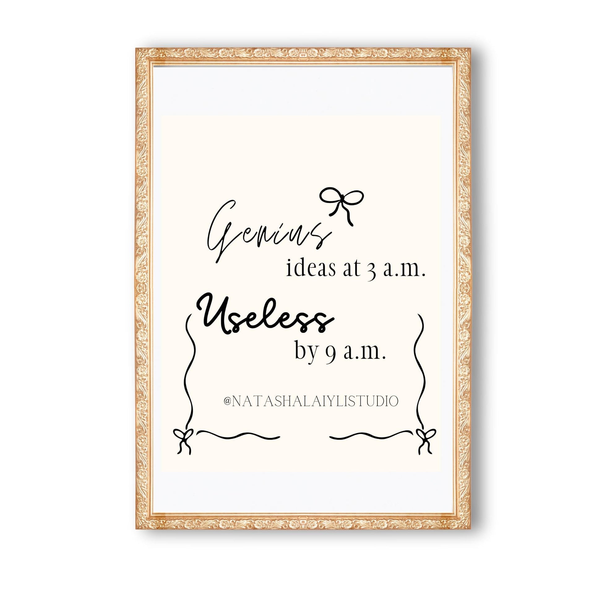 Genius Ideas at 3am Printable Topography Wall Art Digital Download