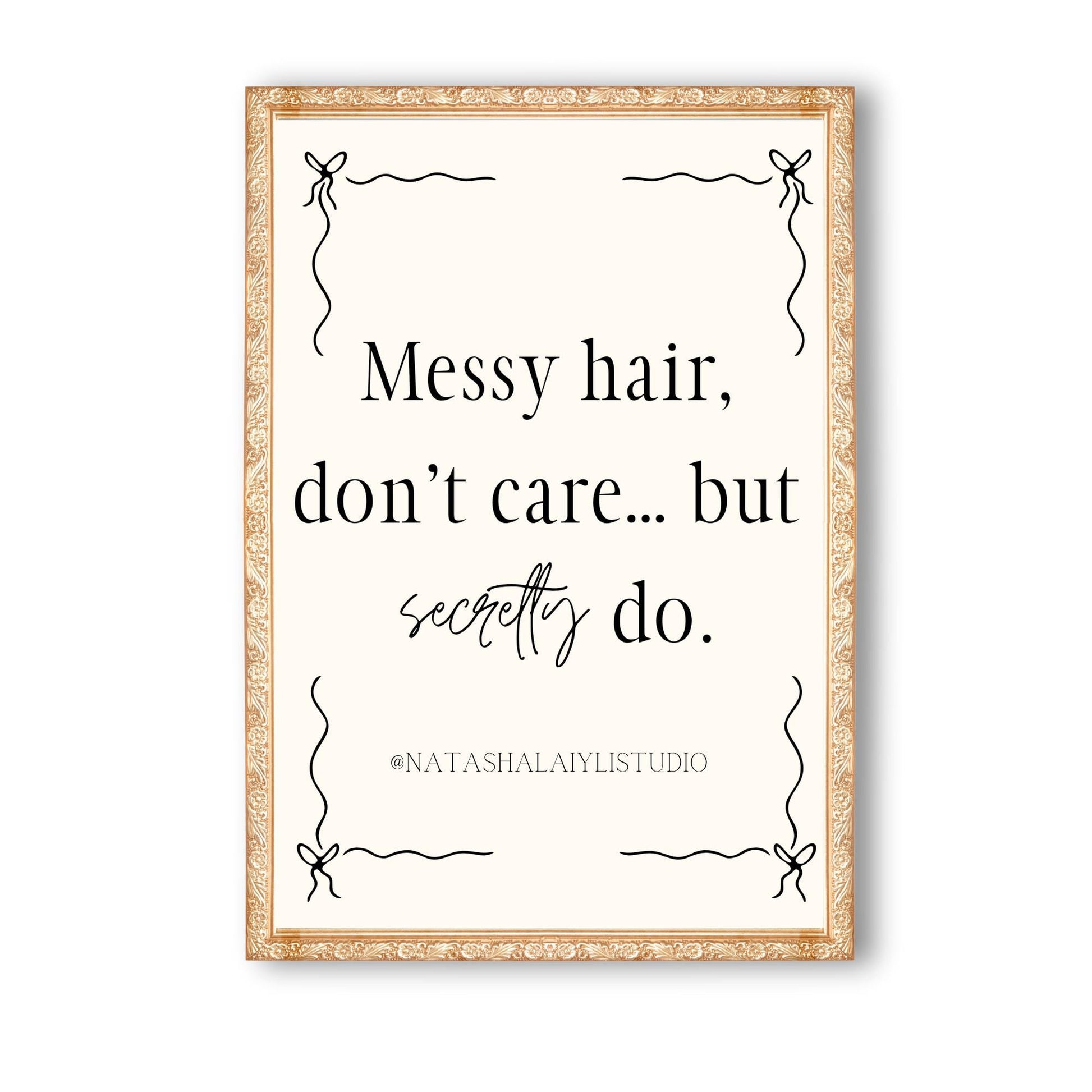 Messy Hair Don't Care Printable Topography Wall Art