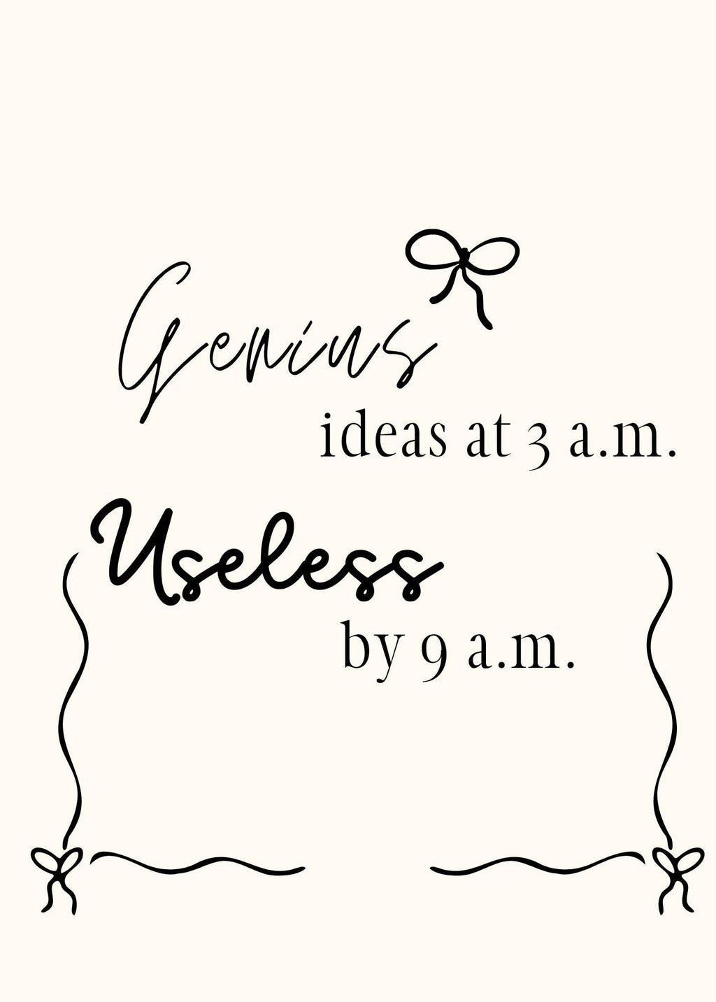 Genius Ideas at 3am Printable Topography Wall Art Digital Download