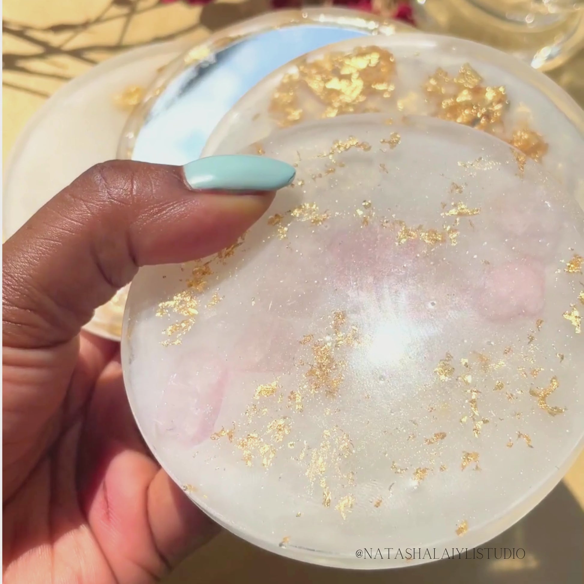 Zodiac Rose Quartz Crystal Resin Coaster Set